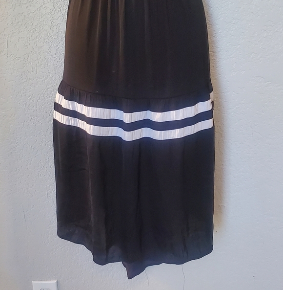 Simply Vera Vera Wang Pintuck Black Midi Dress with White Stripes Size XL - Picture 2 of 7
